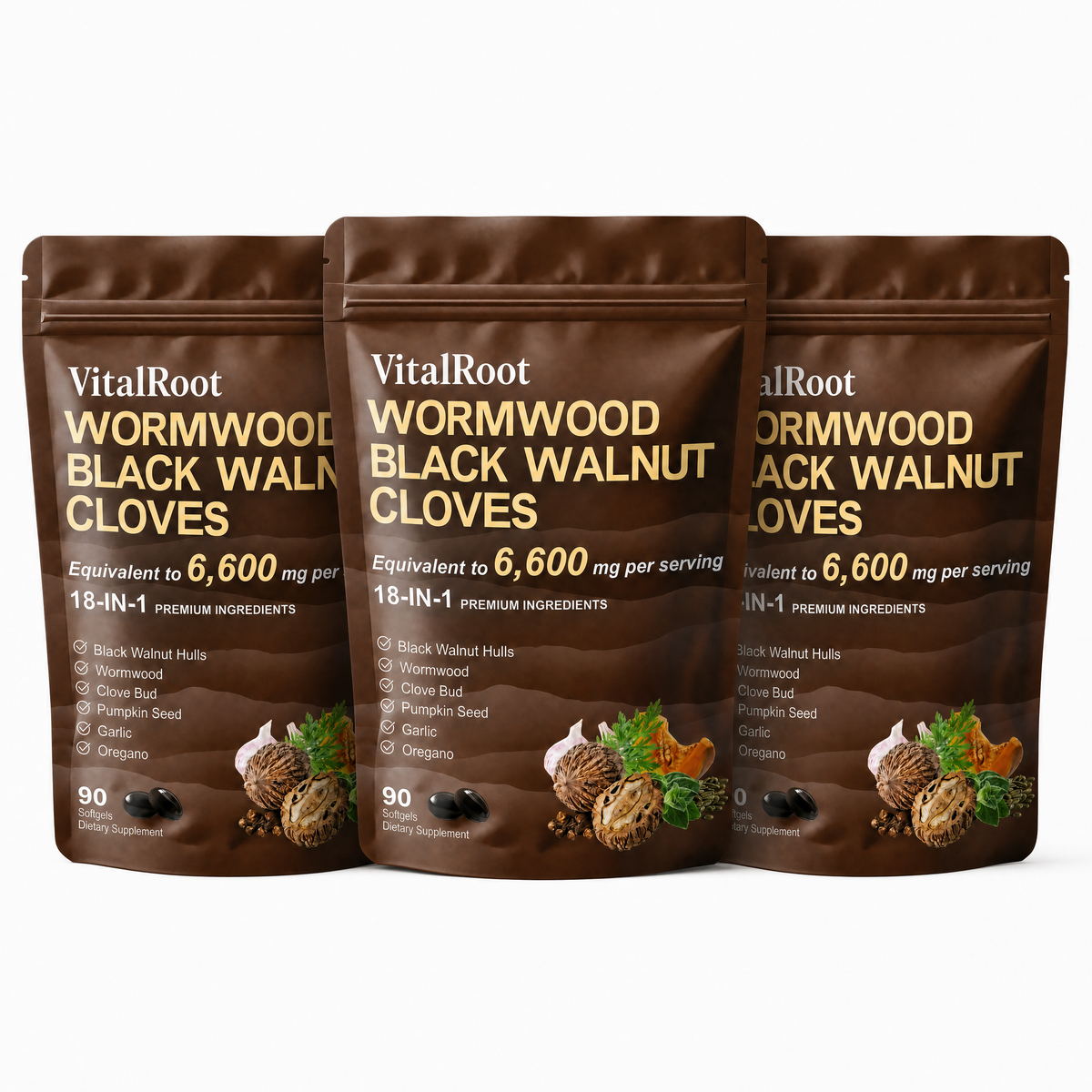 VitalRoot Wormwood and Black Walnut Cloves (Buy 2 Get 1 Free Single Purchase)