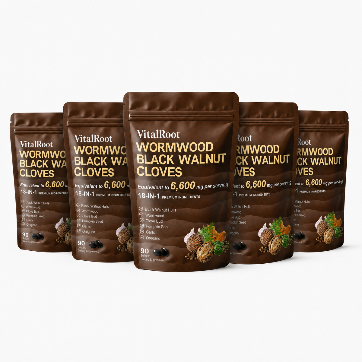 VitalRoot Wormwood and Black Walnut Cloves (Buy 3 Get 2 Free Single Purchase)