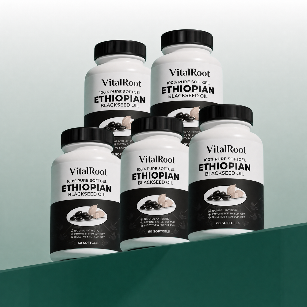 VitalRoot Ethiopian Black Seed Oil (5-Bottle Subscribe & Save)