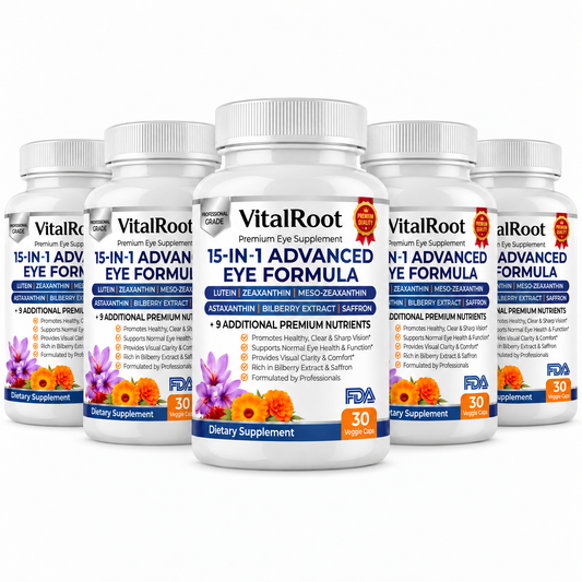 VitalRoot 15-in-1 Advanced Eye Formula (5-Bottle Single Purchase)